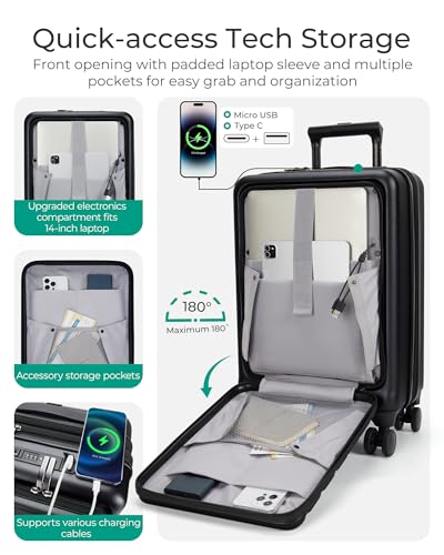 White Expandable Hard Shell Carry On Luggage with Spinner Wheels U924748