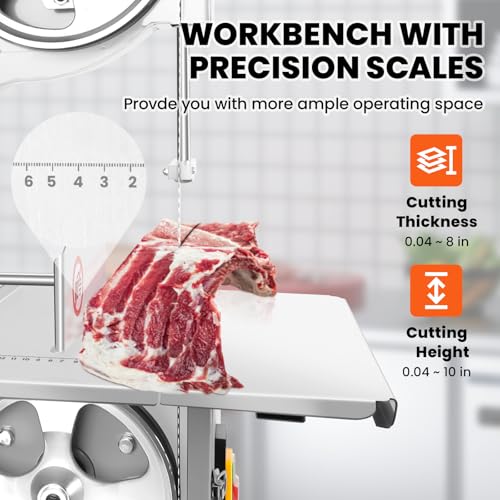 18x14" Stainless Steel Worktable Electric Bone Saw Machine with 8 Blades Y30502