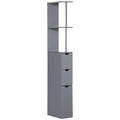 Slim Bathroom Cabinet with 3 Drawers Narrow Tall Freestanding Storage Shelf O45731