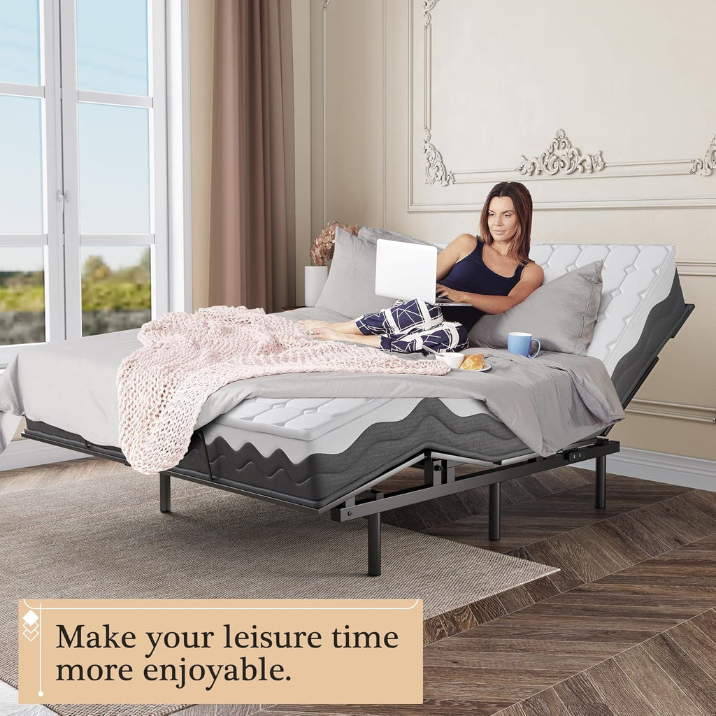 Adjustable Bed Frame with Wireless Remote and Zero Gravity Queen Size B48965