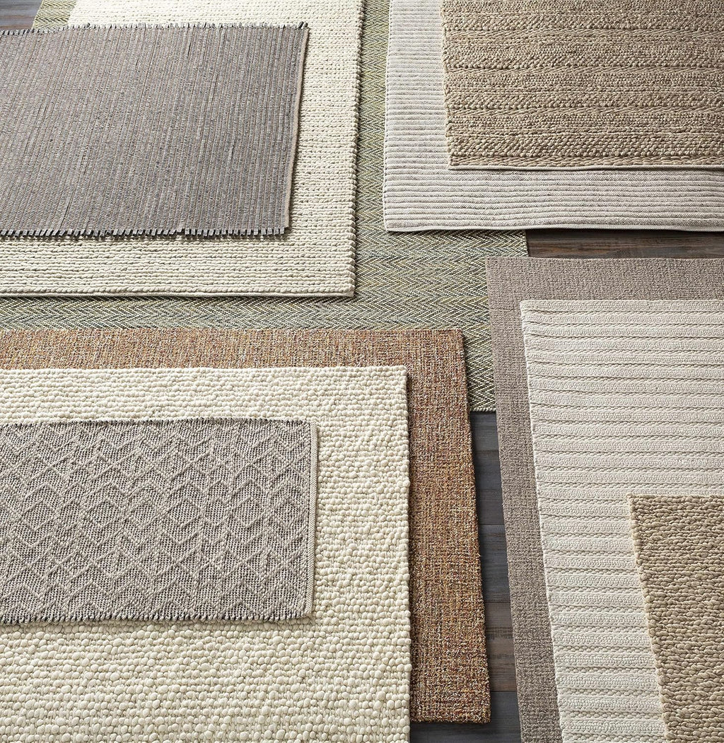 Wool & Viscose Bohemian Area Rug, Ivory, Beige, Cream, Grey, 10' x 14' D92787