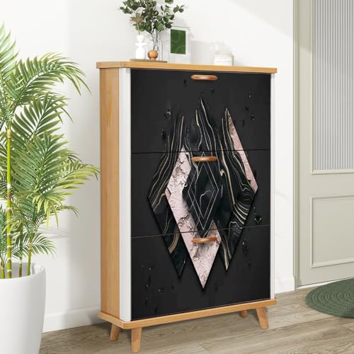 3 Flip Drawers Wooden Shoe Cabinet X39877