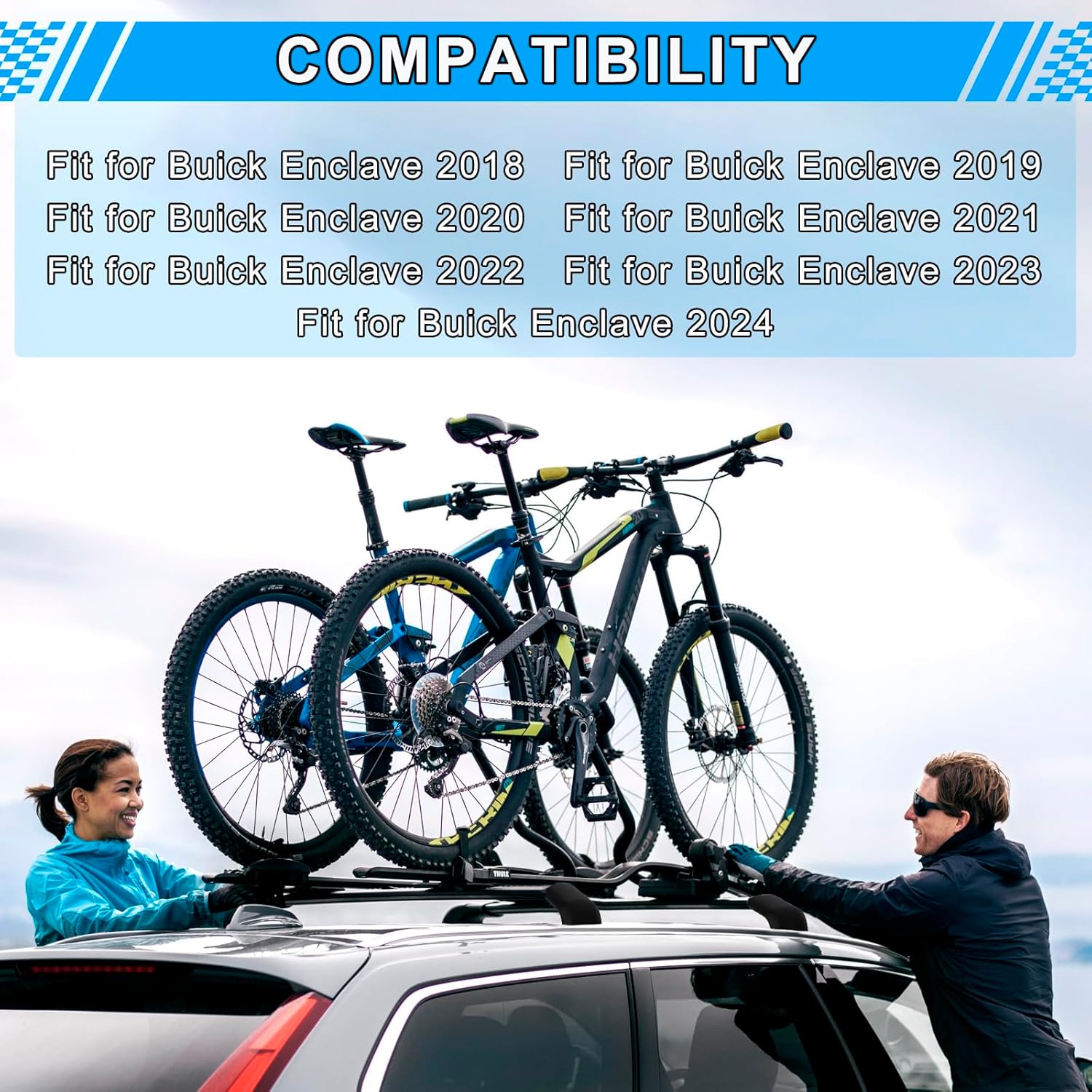 220LBS Aluminum Roof Rack Cross Bars H310