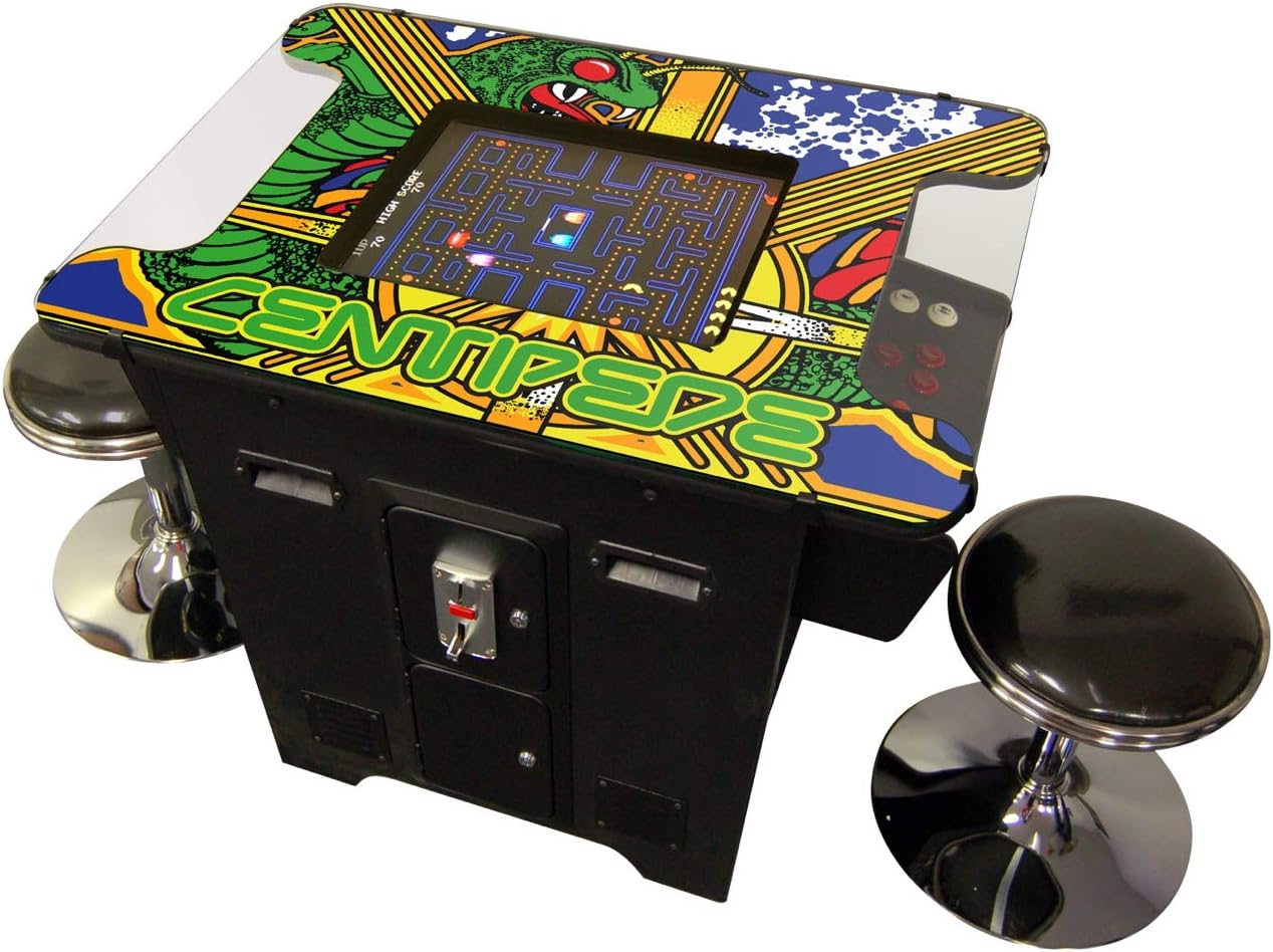412 Games in 1 Cocktail Arcade Machine with Set of 2 Chrome Stools R2372