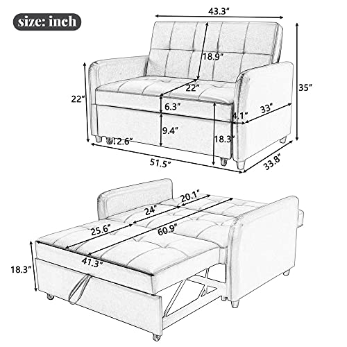 Brown Pull-Out Sofa Bed D43461