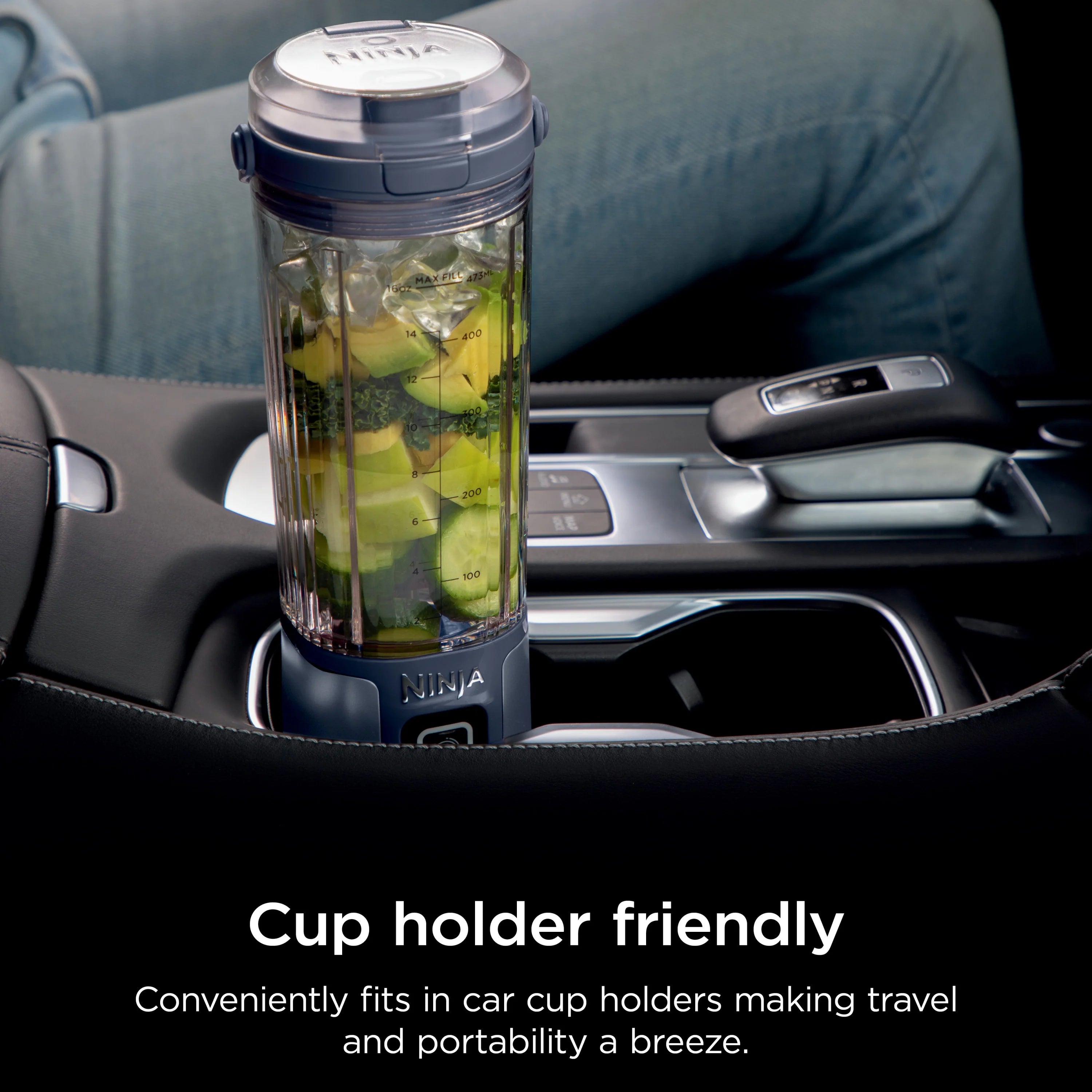 18 oz. Portable Blending Vessel with Leakproof Lid and Sip Spout, Denim Blue B9546