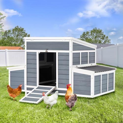 56" Large Wooden Chicken Coop with 6 Nesting Boxes R26789