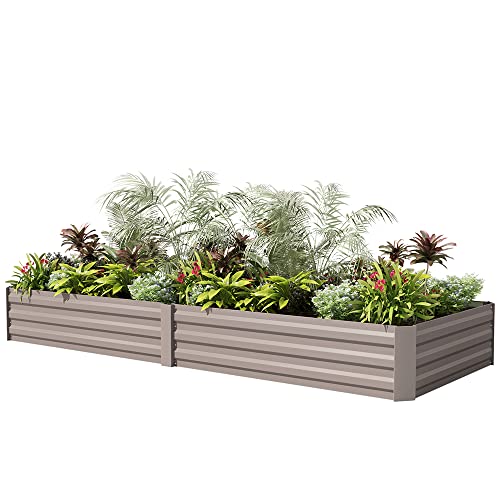 Gray Steel Raised Garden Bed (8x2x1FT) S262