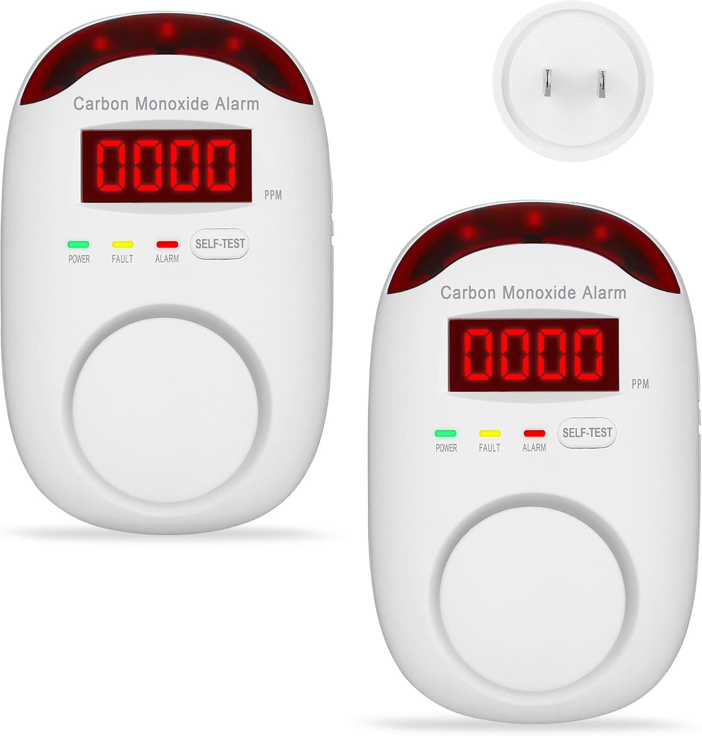 2 Pack Carbon Monoxide Detectors with Digital Display M64345