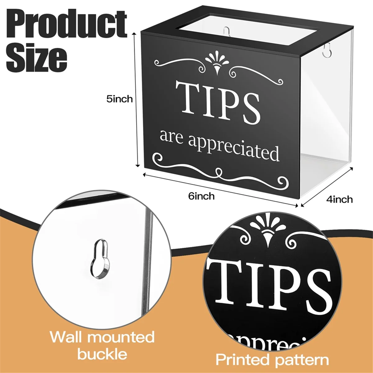 Acrylic Cash Box Storage Container G2501