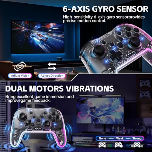 Ergonomic Wireless Gamepad with RGB Lighting O89310