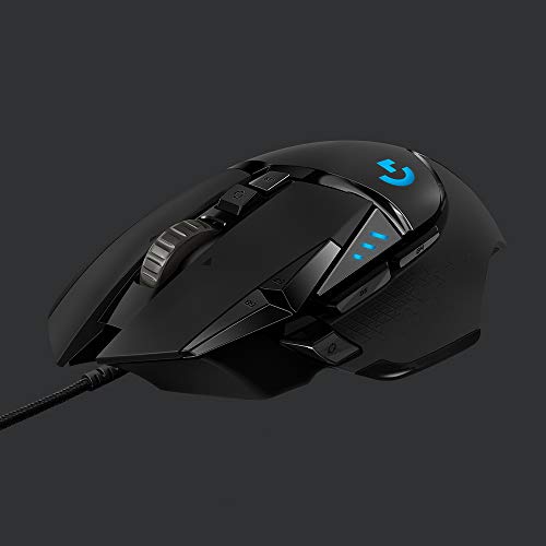 G502 HERO Wired Gaming Mouse with HERO 25K Sensor, 25,600 DPI, RGB, Adjustable Weights, 11 Programmable Buttons T582