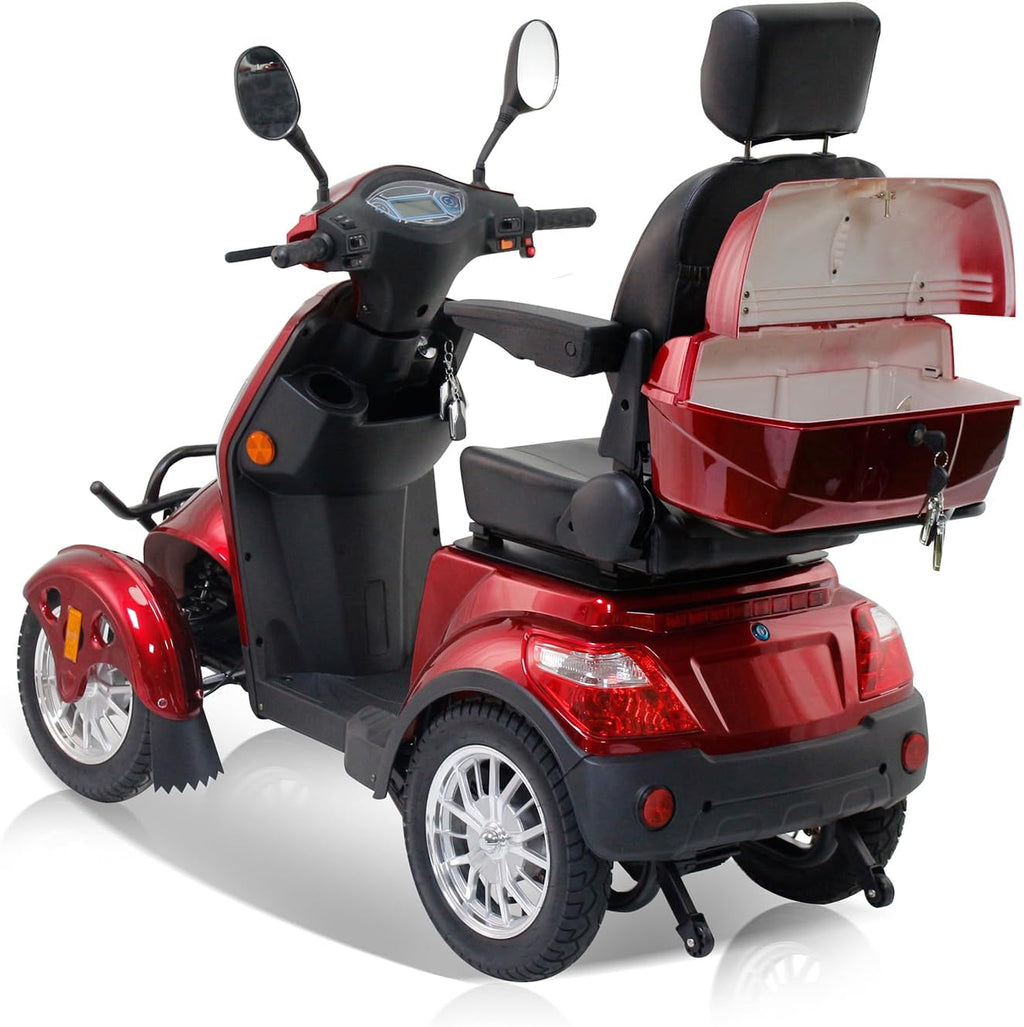 Heavy Duty 4 Wheel Mobility Scooter 500lbs Capacity 800W Red F726645