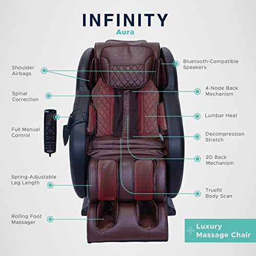 Full Body Zero Gravity Massage Chair Air Compression Lumbar Heat Black with Brown H906965