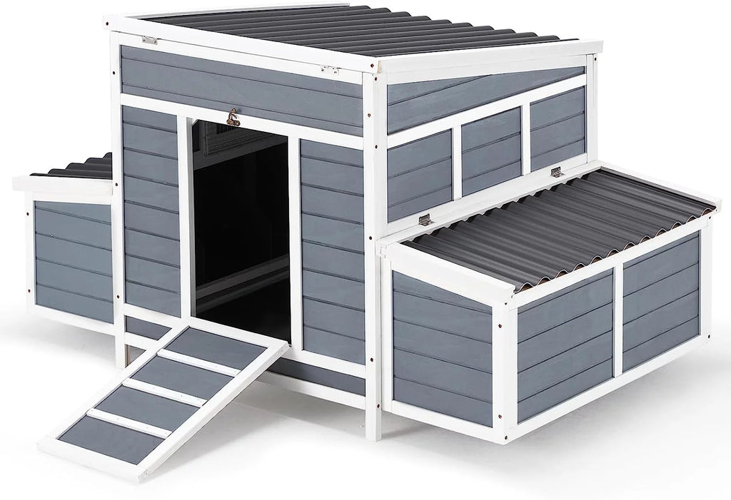 Gray Large Wooden Chicken Coop Z143