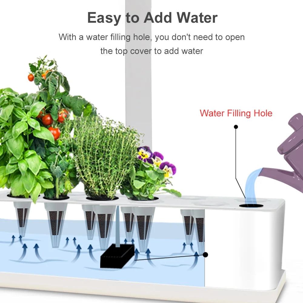9 Pods Hydroponic Growing System with Grow Lights E17607