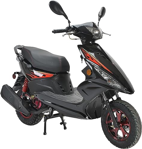 150cc Gas Moped Scooter with 10 inches Aluminum Wheels Black W1516