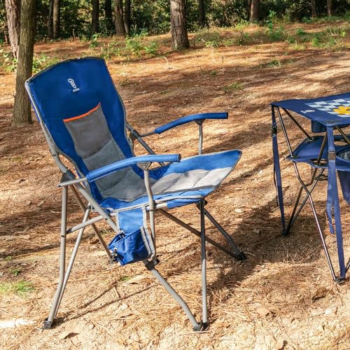 Folding Camping Chair with Padded Hard Armrest Carry Bag Cup Holder F97537
