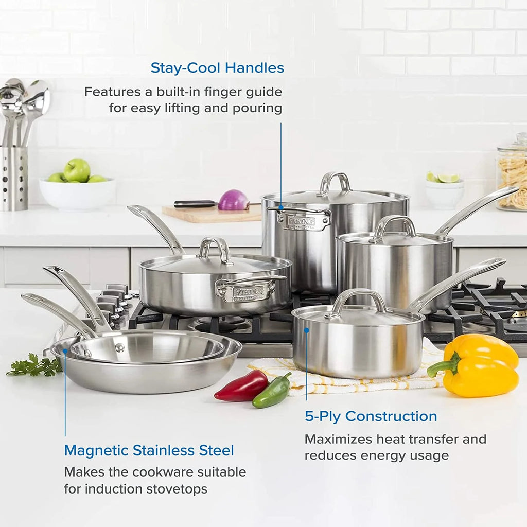 5-Ply Stainless Steel Cookware Set 10 Piece V7393
