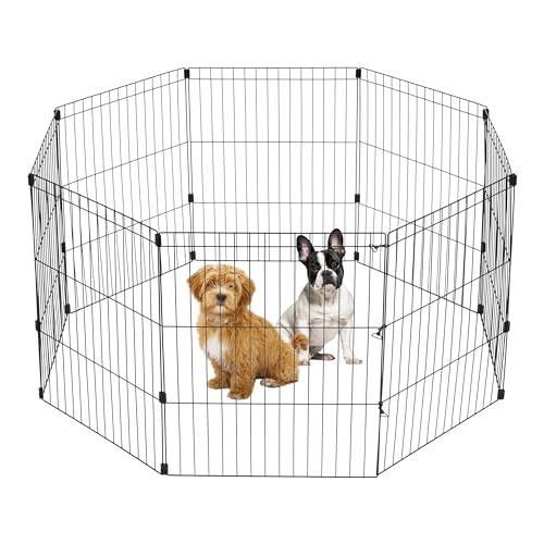Black 8-Panel 36" Metal Dog Playpen K606