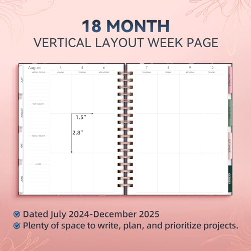 18 Month Weekly & Monthly Planner Spiral Bound Hard Cover with Stickers & Gift Box C579