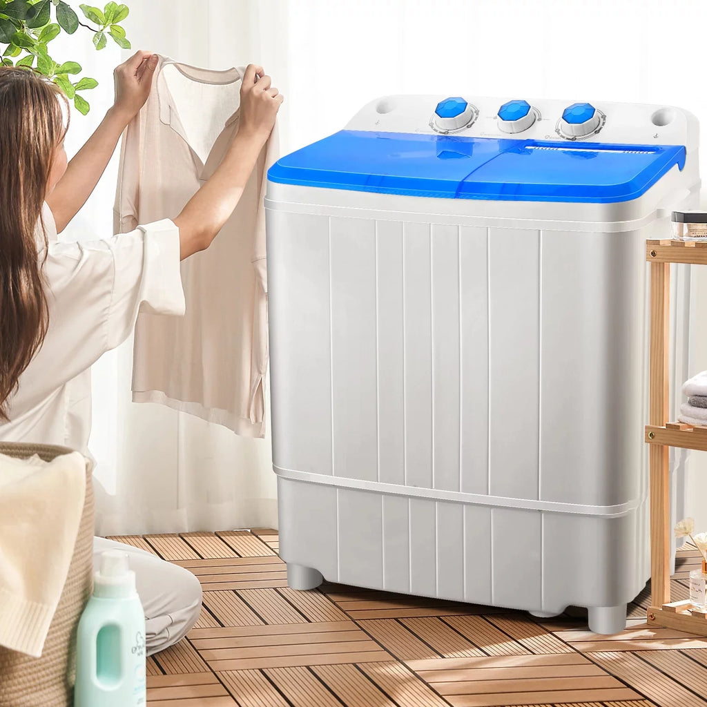 Mini Washing Machine, 11lbs Washer & 6.6lbs Spin Dryer Combo, Compact Washer Machine with Drain Pump E9561