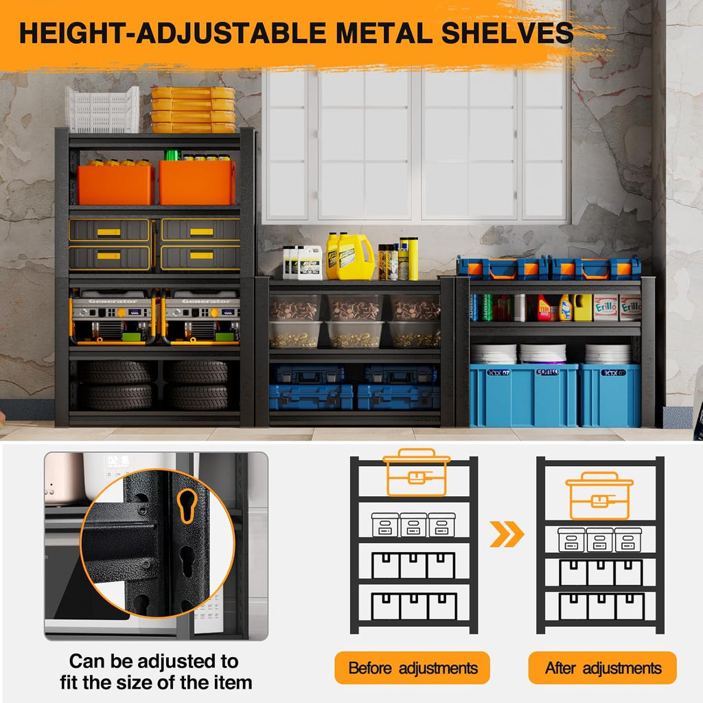 5 Tier Adjustable Metal Garage Shelving 31.5" W X 15.7" D X 63" H R126857