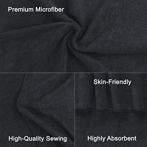 Black Microfiber Towels, Pack of 12, 16 x 27 Inches O9592