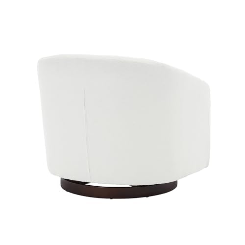 Oversized 360 Swivel Barrel Chair with Wood Base in Brown M206