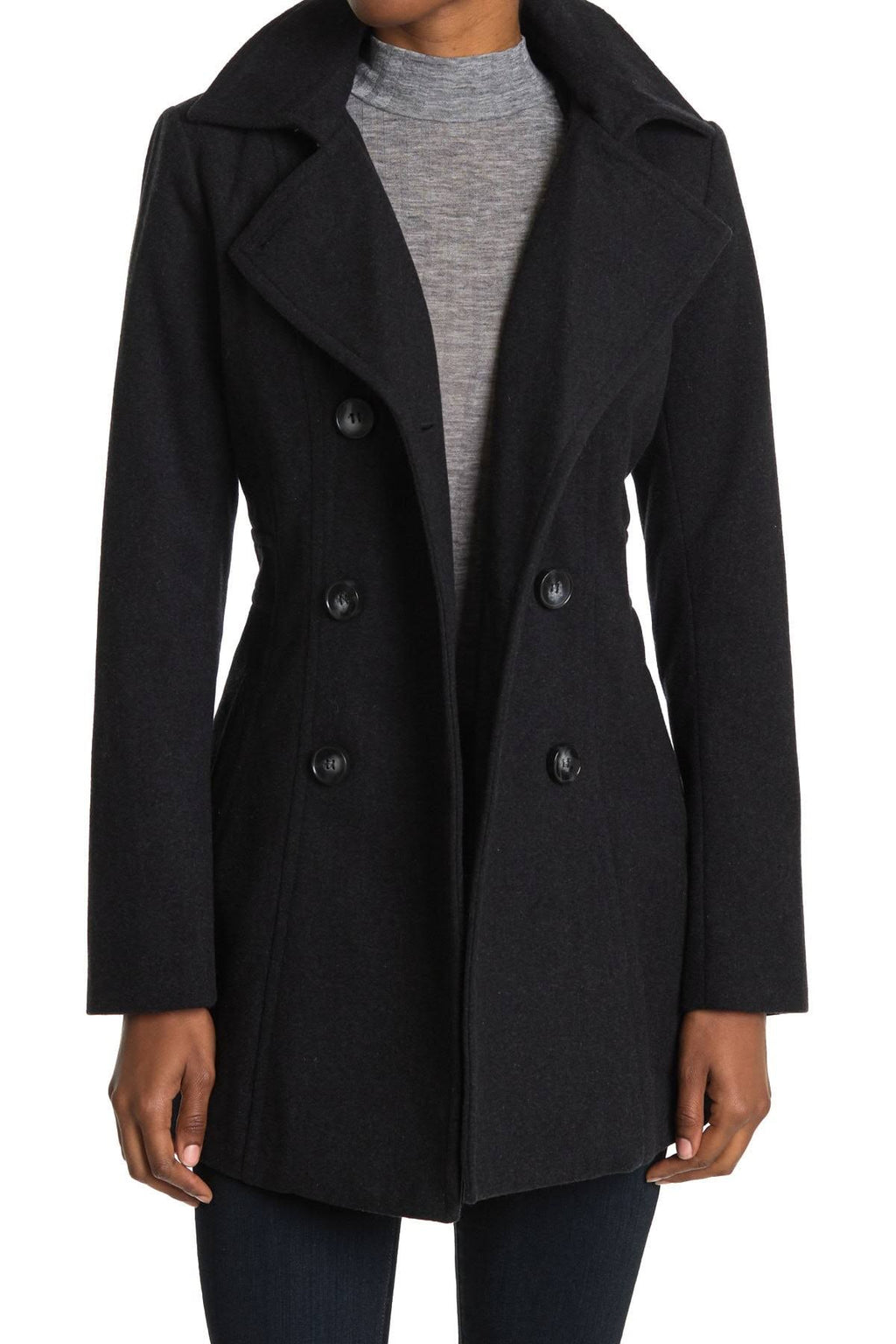 Double-Breasted Wool-Blend Peacoat E776772