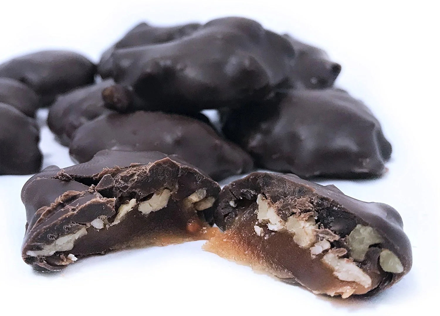 Pecan Caramel Clusters with Dark Chocolate, 5 lbs E48251