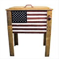 Rustic Brown 87 Qt. Outdoor Beverage Cooler with Folding Side Tables S265