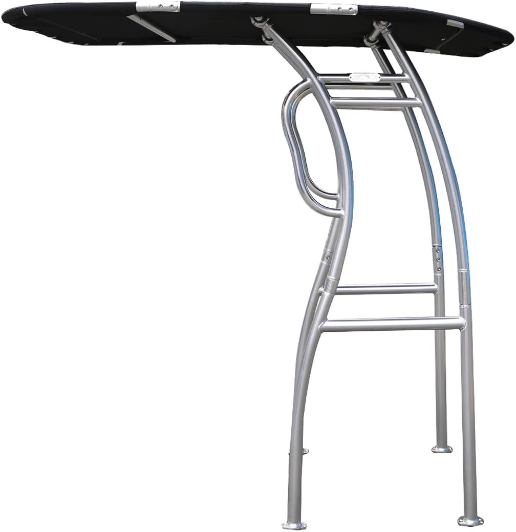 White Powder Coat - Black Canopy Collapsible Center Console Fishing Boat Canopy D134547