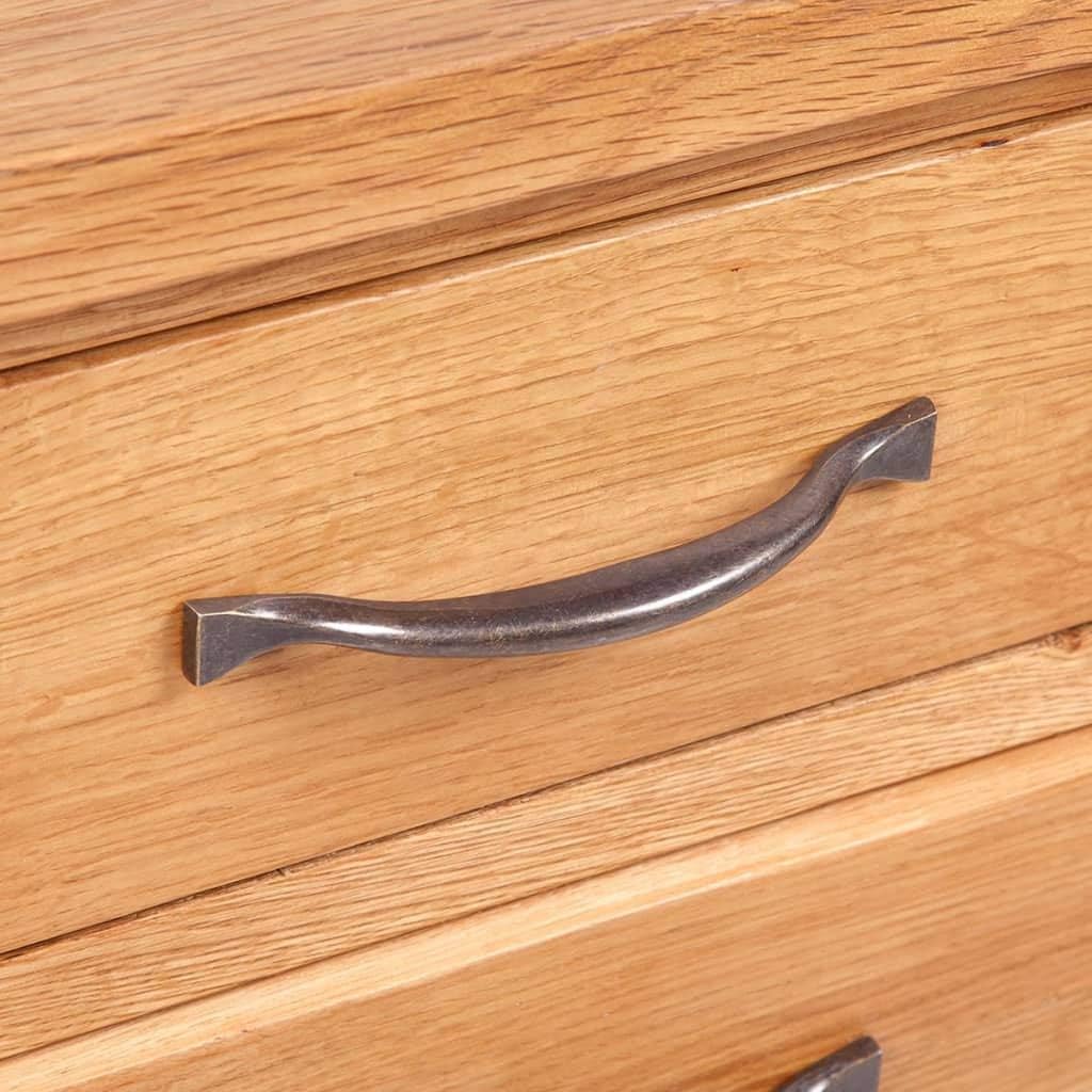 Solid Oak Wood Nightstand with 3 Drawers Q548117