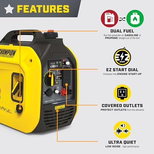 2500-Watt Dual Fuel Portable Inverter Generator Q40075