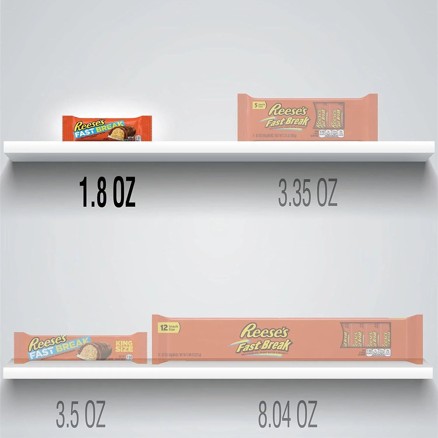 8 Pack 1.8 oz Peanut Butter Nougat Candy Bars T563305