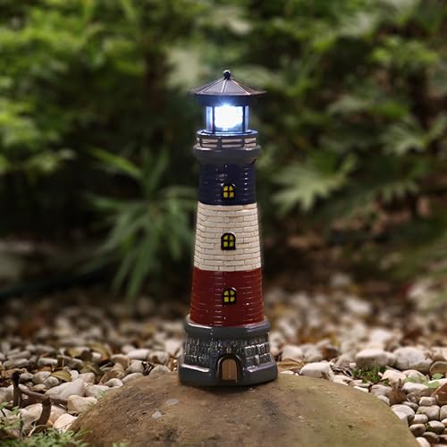 Red Solar Lighthouse Lawn Decoration C706