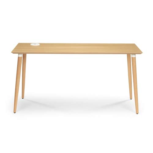 Table Desk 60" W x 24" D Ash White Metal D514403
