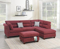 Red Velvet Sectional Sofa T36041