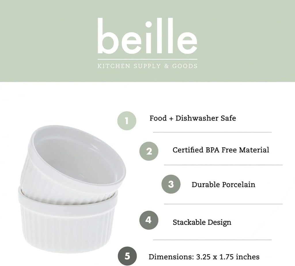White 4Oz Porcelain Dessert Cups Set N57793