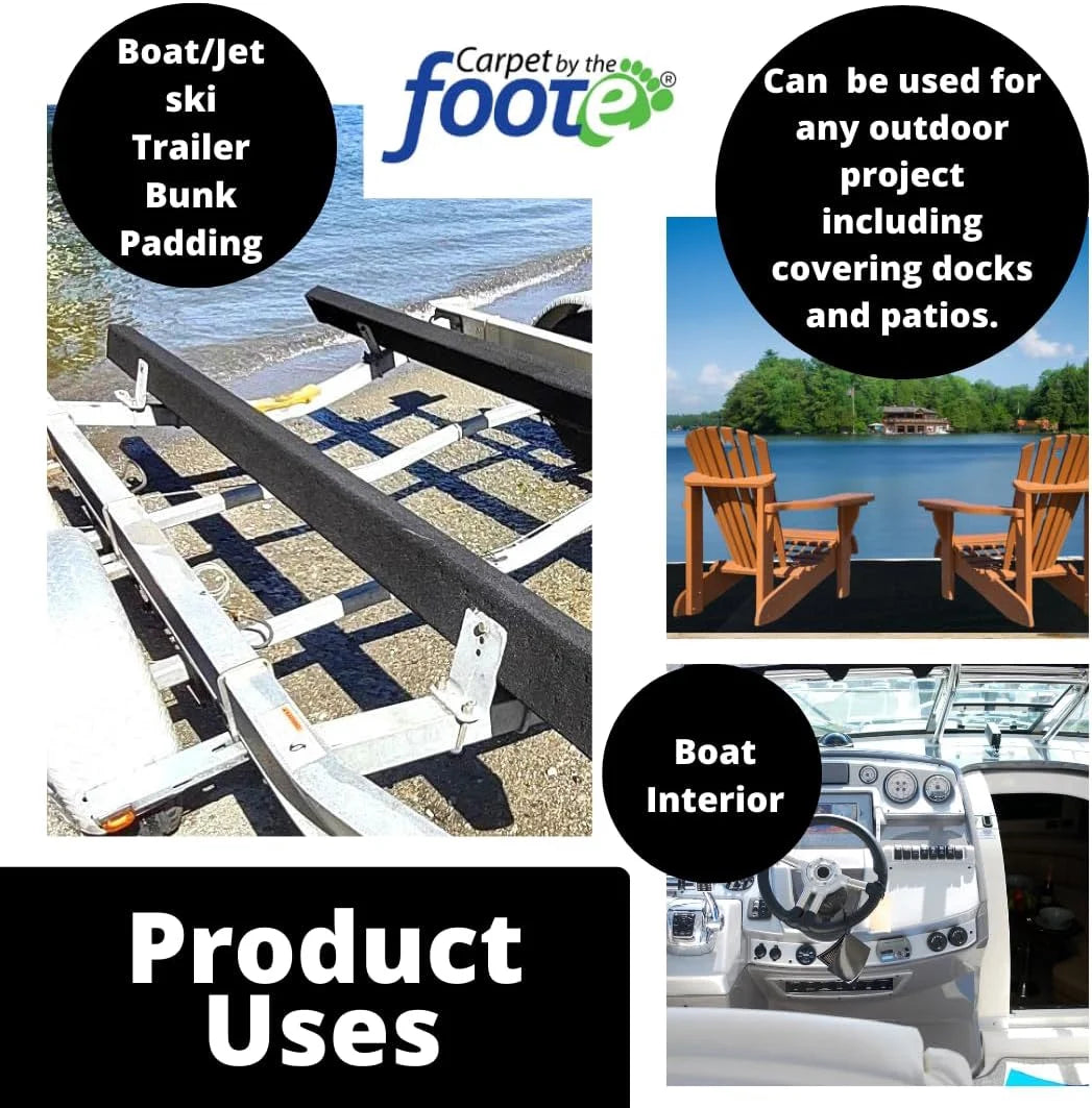 20oz Black Boat Trailer Bunk Carpet R1337