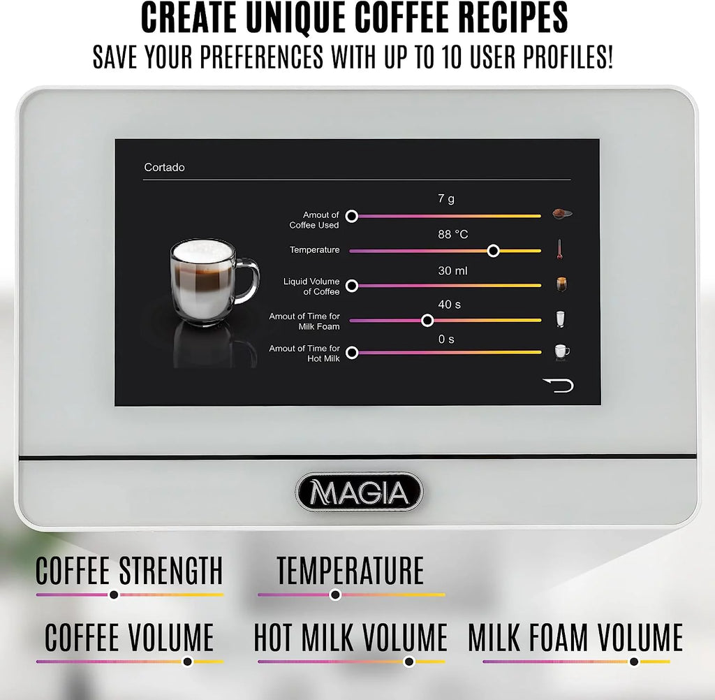 White Espresso Coffee Machine with Grinder and Milk Frother Z5027