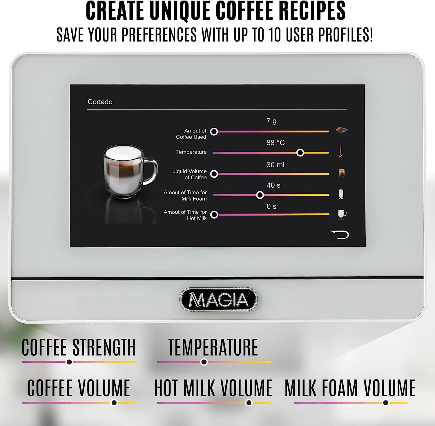White Espresso Coffee Machine with Grinder and Milk Frother Z5027