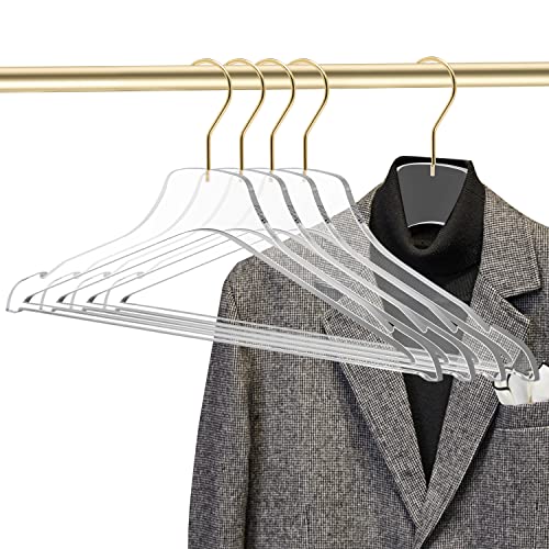 5-Pack Clear Acrylic Hangers with Gold Hooks C949