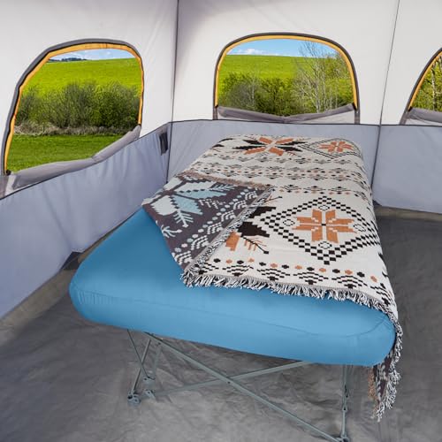 Folding Camping Cot with Inflatable Air Mattress and Carry Bag Y40293