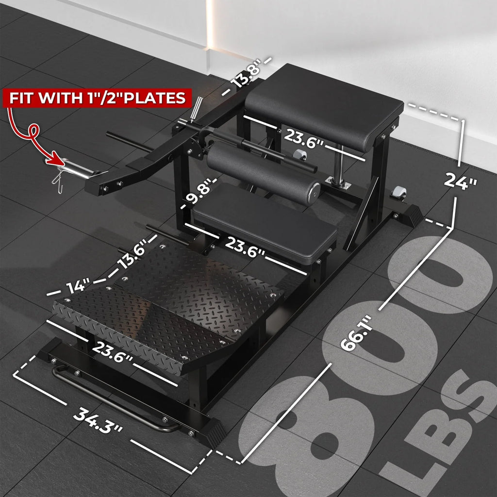 Red Heavy Duty Plate-Loaded Hip Thrust Machine A3116
