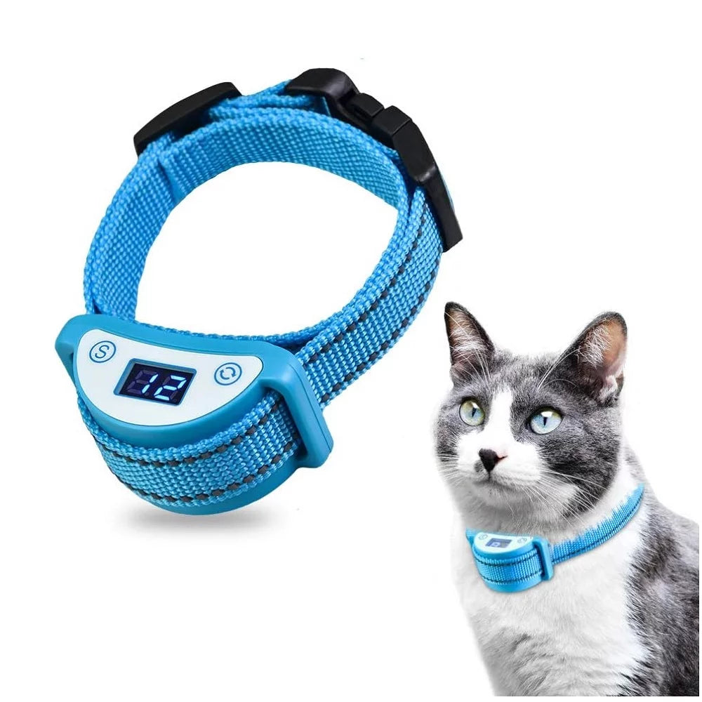 Cat Shock Collar with Sound Vibrate and Shock 3 Working Modes Waterproof Rechargeable Q5108