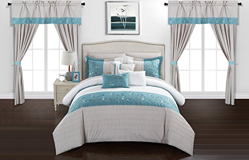 20 Piece Queen Navy Comforter Set E7744