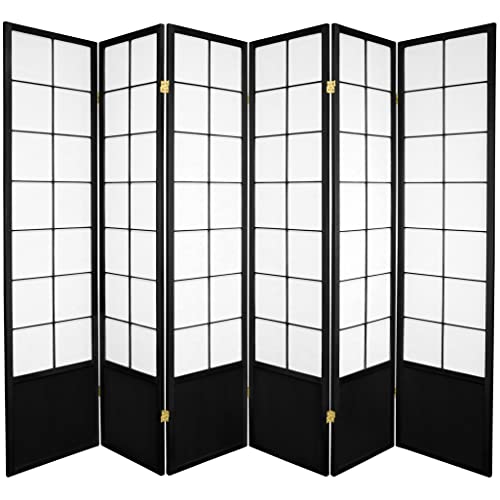 Black 6 Panel Shoji Screen S8454