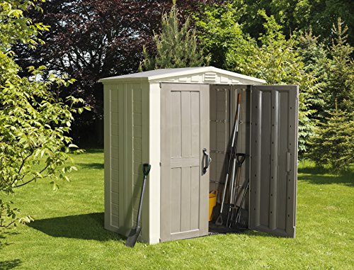 6x3 Outdoor Storage Shed Kit, Taupe & Brown I14491